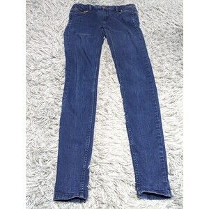 Zara Premium Denim Collection Skinny Jeans Womens Size 4 Blue Dark Wash Low Rise